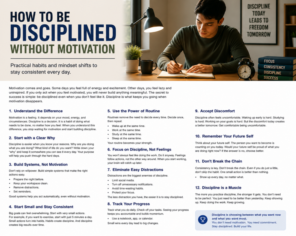 how to be disciplined without motivation
