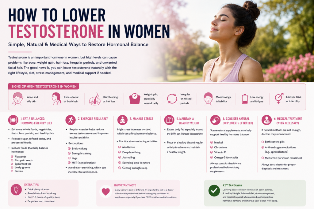 how to lower testosterone in women