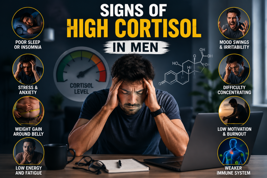 signs of high cortisol in men